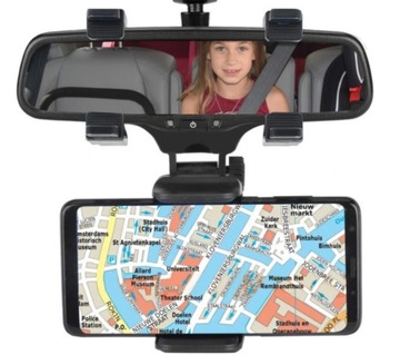 Uchwyt na telefon na lusterko wsteczne do auta, samochodu obrotowy 360°