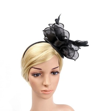 2x Opaska na kapelusz ze sztucznym kwiatem Kobiety Panna młoda Ozdoba do włosów Ślub