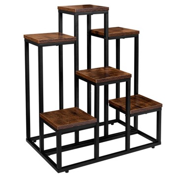 ПОДСТАВКА ДЛЯ ЦВЕТОВ МЕТАЛЛИЧЕСКАЯ ПОДСТАВКА ДЛЯ ЦВЕТОВ ПОЛКИ ИЗ ДУБА РУСТИК-ЛОФТ