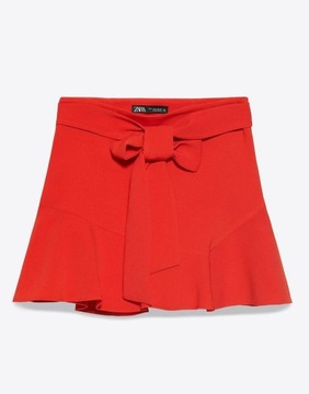 Zara Basic Sp\u00f3dnico-spodenki jasnoszary Melan\u017cowy W stylu casual Moda Krótkie spodnie Spódnico-spodenki 