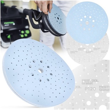 10 ШЛИФОВАЛЬНЫХ ДИСКОВ 225 ММ P120 Наждачная бумага для жирафа Festool PLANEX Velcro