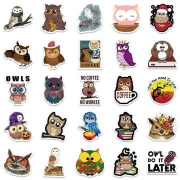 НАКЛЕЙКИ OWL MIX ДЛЯ НОУТБУКА, ПЛАНШЕТА, 50 шт.