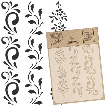Szablon DIY SCRAPBOOKING DECOUPAGE Wielorazowy 21x30cm A4 Kwiaty BORDIURA