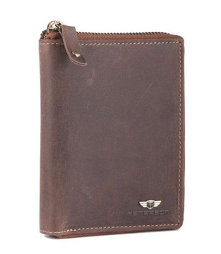 Skórzany portfel męski na suwak RFID PETERSON