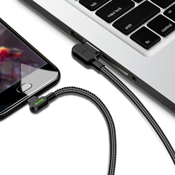 MCDODO УГОЛ 90° КАБЕЛЬ USB-C БЫСТРАЯ ЗАРЯДКА ДВУХСТОРОННИЙ USB ТИПА C С LED-подсветкой