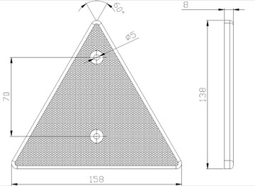 НАБОР ОТРАЖАЮЩИХ ТРЕУГОЛЬНЫХ ЛАМП, ПРИКРУЧЕННЫХ НА ПРИЦЕПНЫЕ ВИНТЫ