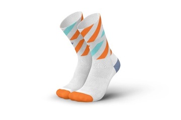 Incylence Skarpety do Biegania Running Platforms Long white/orange 39-42