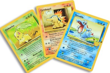 POKEMON 3 duże karty XXL JOHTO FIRST PARTNERS oryg