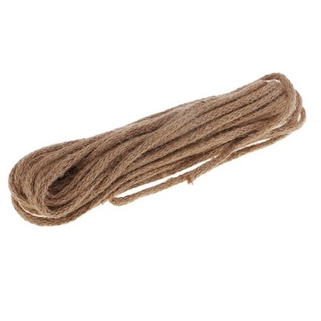 Naturalny sznur lniany 10m x 6mm Skręcony jutowy sznurek linowy Craft