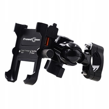 UCHWYT NA TELEFON ŁADOWARKA USB QC 3,0 MOTOCYKLOWY