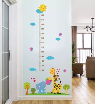 МЕРА ВЫСОТЫ ЖИВОТНЫЕ НАСТЕННАЯ НАКЛЕЙКА 180см