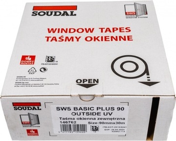 Внешняя клейкая оконная лента Soudal 90/30mb