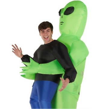ŚMIESZNE DMUCHANY KOSTIUM UFO KOSMITA ALIEN PRZEBRANIE Z POMPA NA Halloween