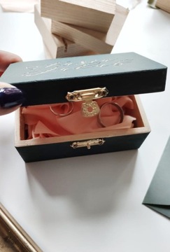 Расписная шкатулка, шкатулка для обручальных колец с именами, на свадьбу.