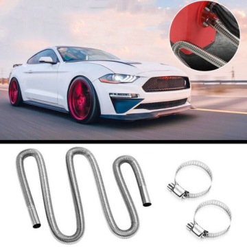 КОМПЛЕКТ ВЫХЛОПНОЙ ТРУБЫ ДЛЯ ДИЗЕЛЬНОГО ОТОПЛЕНИЯ 2М 25ММ + 2*ХОМУТА