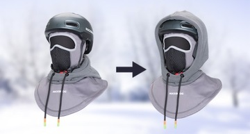 ROCKBROS Kominiarka Rowerowa Czapka Zimowa Ocieplacz Szyi na Kask Zielona