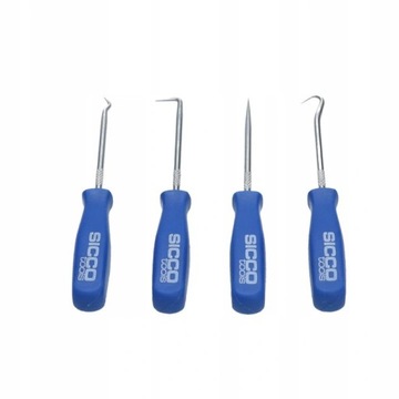 ZESTAW HACZYKÓW HAKÓW DO USZCZELEK Z RĘKOJEŚCIĄ 4 EL.