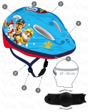 4x ЗАЩИТЫ ДЛЯ ВЕЛОСИПЕДНОГО ШЛЕМА PAW PATROL MARSHALL