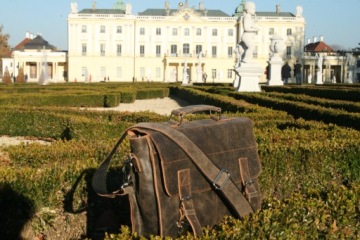 Мужская кожаная сумка через плечо винтажная полировка A4 коричневая