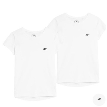 KOMPLET DZIEWCZĘCY 4F KOSZULKA T-SHIRT DZIECIĘCY BAWEŁNA ZESTAW WF 2PAK 152