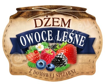 DŻEM OWOCE LEŚNE - Etykieta, naklejka 10x