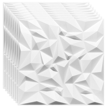 Białe Kasetony Skała Panele 3D Ametyst piankowe 8x