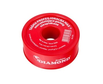taśma teflonowa 0,2mm x 25mm x 15mb. (czerwony)