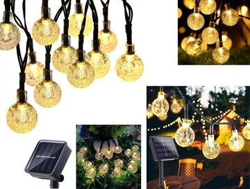 LAMPKI CHOINKOWE ŚWIĄTECZNE 30 LED sznur SOLARNY