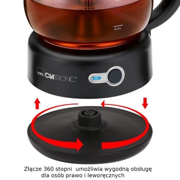 Clatronic TK 3715 стеклянный электрический чайник с заварочным устройством для чая
