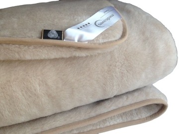KOŁDRA WEŁNIANA CAMEL JASNY Z WEŁNY WIELBŁADZIEJ CAMEL 160x200
