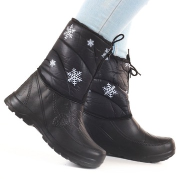 WODOODPORNE ŚNIEGOWCE DAMSKIE ZIMOWE BUTY OCIEPLANE LEKKIE