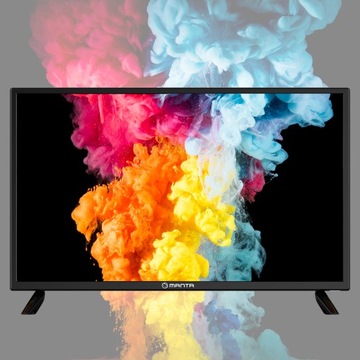 24-дюймовый портативный телевизор HD со светодиодной подсветкой, декодер DVBT2 USB CL+ 12 В Manta