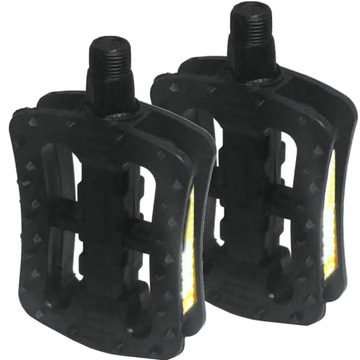 MOCNE PEDAŁY ROWEROWE Z ODBLASKIEM DO ROWERU PLATFORMOWE CZARNE 2szt