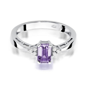 W-10 Diamond Ring Ring Amethyst White Gold 585