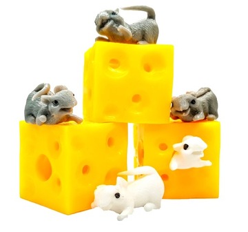 ROZCIĄGLIWY SEREK Z MYSZKAMI GNIOTEK ANTYSTRESOWY SQUISHY DWIE MYSZKI