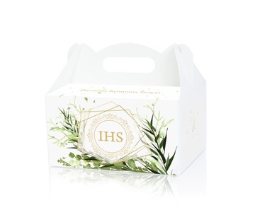 Pudełko na ciasto pudełka komunijne komunia IHS tort podziękowania
