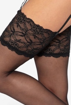 Чулки с поясом Gatta Venus, 20 ден, цвет черный, 3/4