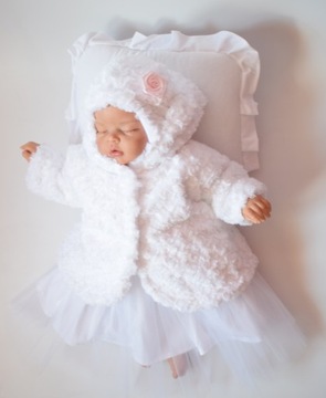 ПАЛЬТО И ШЛЯПА ОДЕЖДА ДЛЯ КРЕЩЕНИЯ 74 80 АМЕЛИЯ