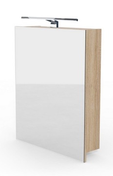 ШКАФ ДЛЯ ВАННОЙ С ЗЕРКАЛОМ И СВЕТОДИОДНЫМ ОСВЕЩЕНИЕМ 50 СМ - ДУБ СОНОМА