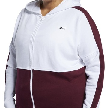 Bluza damska Reebok Te Linear Logo Ft bordowo-biała FU2203 - XL