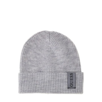 GUESS CZAPKA ZIMOWA BEANIE SZARA r.L