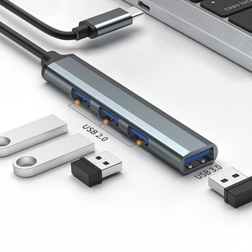 HUB USB-C 3.1 адаптер 4 в 1 | USB 3.0 | 3 порта USB 2.0