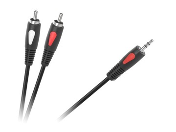 Eco-Line Kabel Przewód 2 RCA - Jack 3.5mm 1m