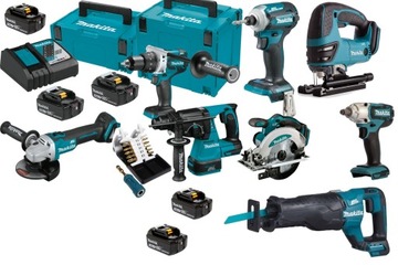 MAKITA ZESTAW COMBO 8szt NARZĘDZI 18V 5X5AH BITY