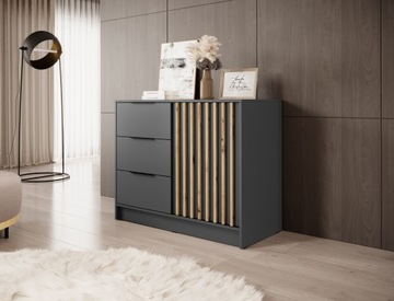 Комод LOFT с ламелями, ХОРОШЕЕ КАЧЕСТВО