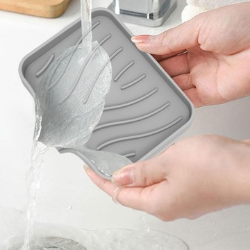 Silikonowe mydło naczynia taca z tacą kuchenną gąbki gąbki dla S Grey
