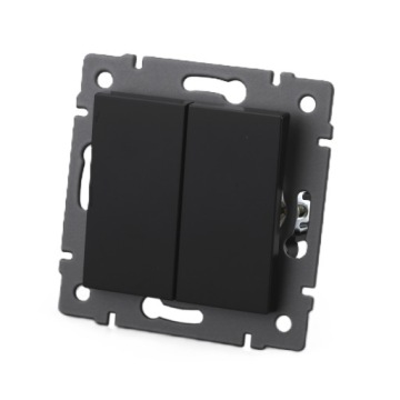 MECHANIZM WŁĄCZNIK KLASYCZNY SCHODOWY PODWÓJNY CZARNY SERIA EVO2