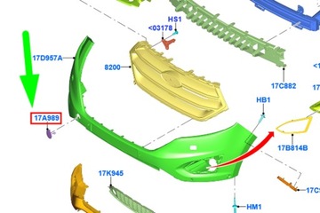FORD EDGE MK2 PŘEDNÍ NÁRAZNÍK PRAVÁ STRANA KRYT ÚCHYTU TAŽENÍ NOVÉ