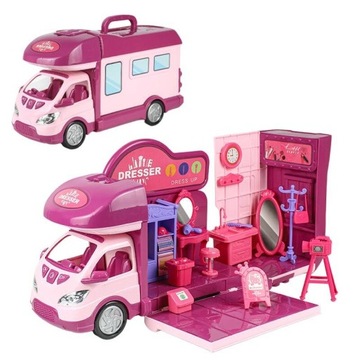 Кемпер мечты BIG CAR для КУКЛ, складной, открывающийся домик, + НАБОР светодиодов