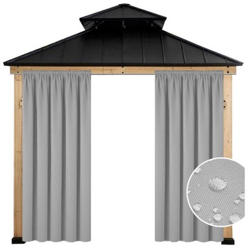 ZASŁONY OGRODOWE WODOODPORNE 155x200 TUNEL ZASŁONA OGRODOWA NA TARAS GŁADKA